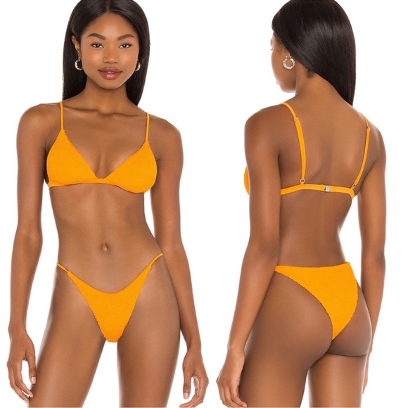 It's Now Cool Other - It’s now Cool Crinkled Orange Bikini Set